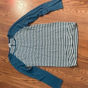 Striped Blue and White Long Sleeve Shirt